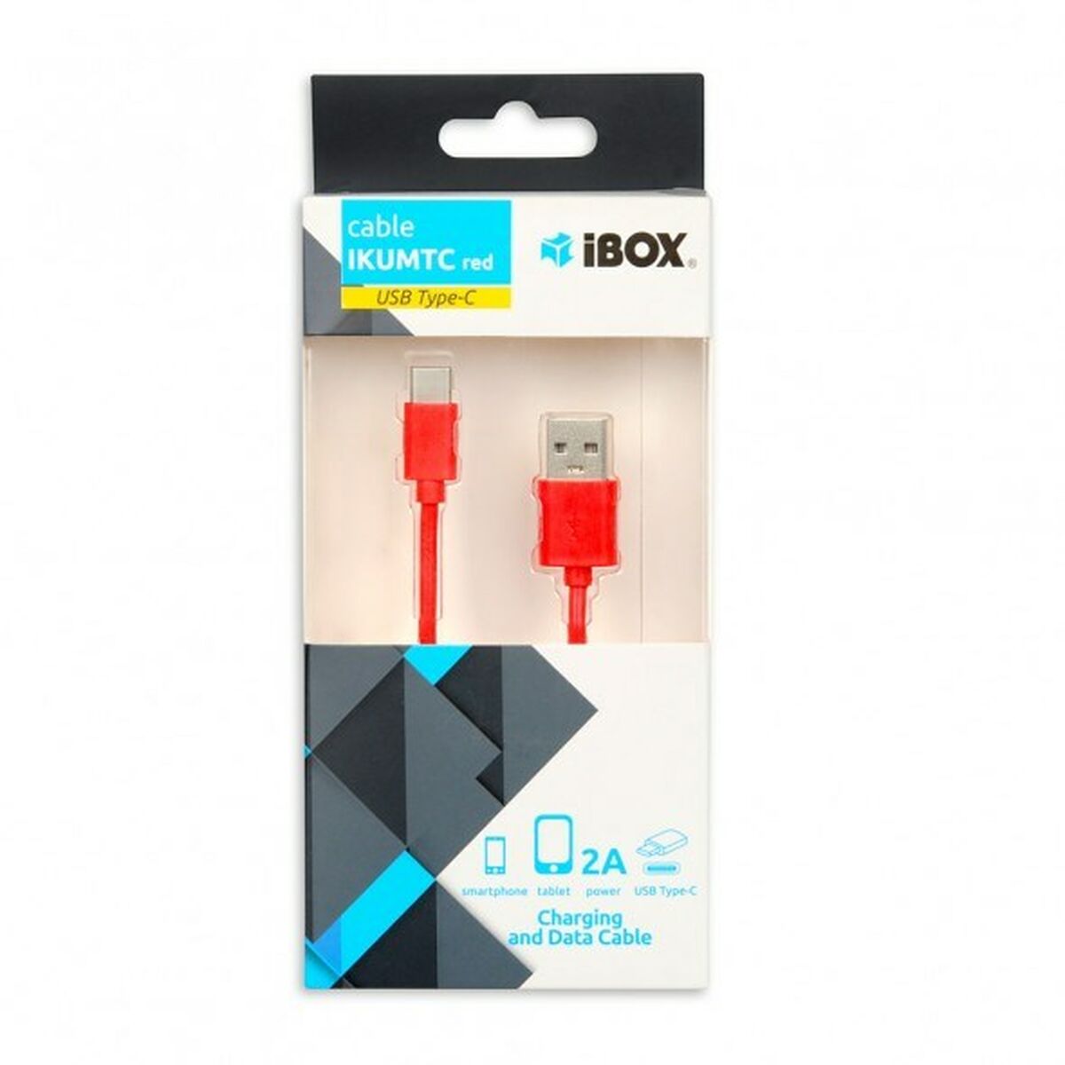 USB A uz USB C Kabelis Ibox IKUMTCR Sarkans 1 m